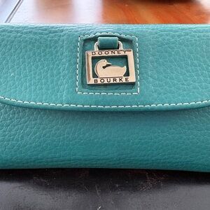 Dooney & Bourke Turquoise Leather Clutch